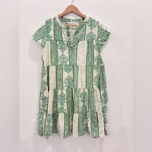 Roller Rabbit Pamela Sage Tiered Dress Size Small